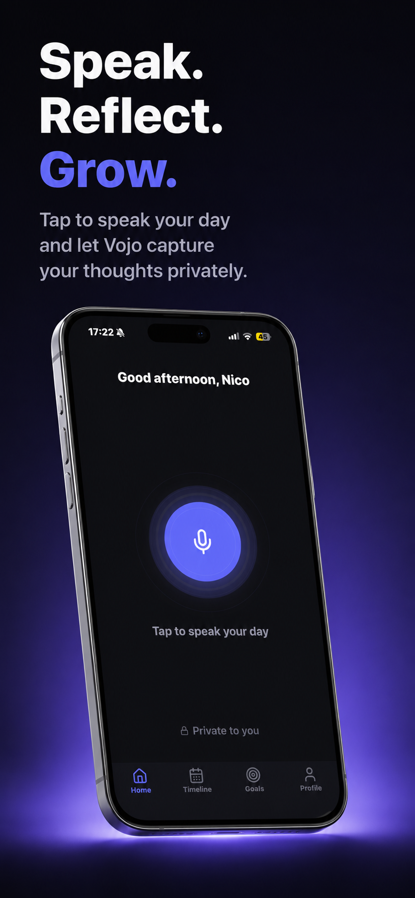 Vojo app screen